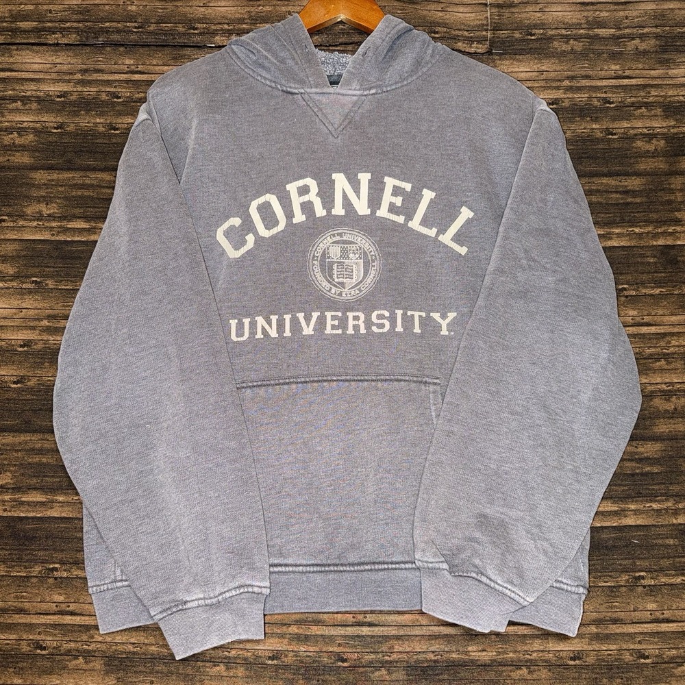 VTG 90s Cornell University Sweatshirt Gray Acid Wash Ouray Hoodie Size M Mens